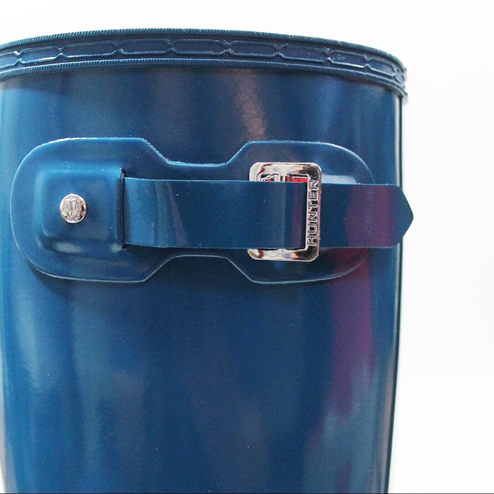 NWT Hunter Boots Tall Blue Glossy Original Boots - Picture 3 of 8